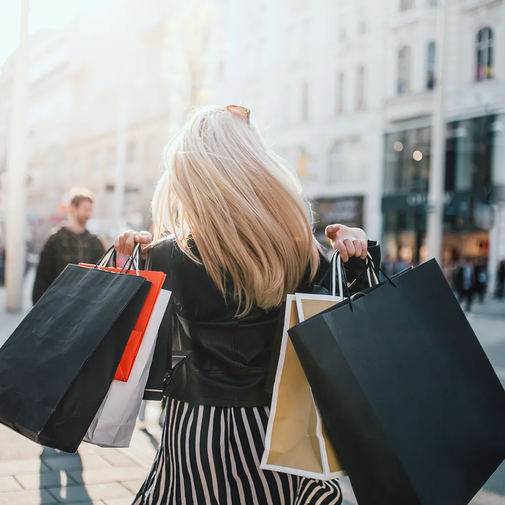 Woman with shopping bags