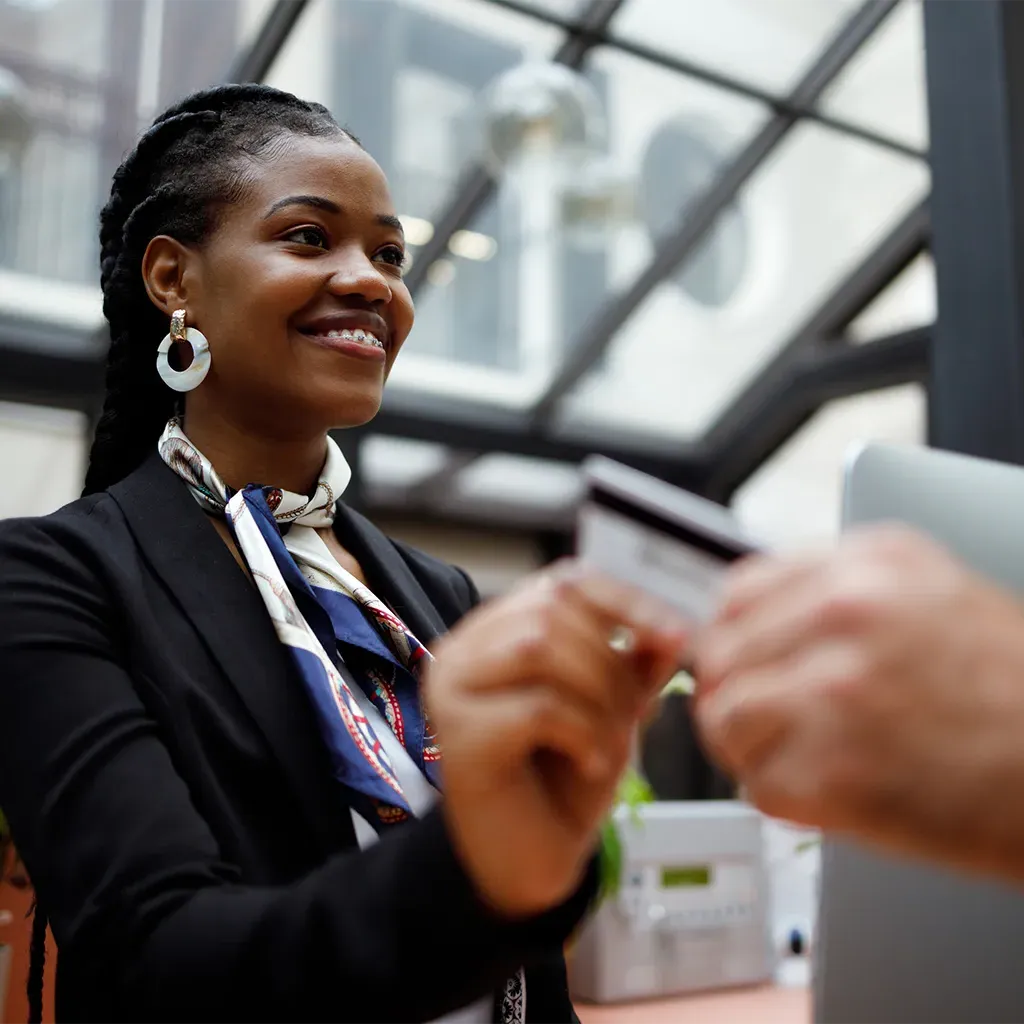 Woman making payment